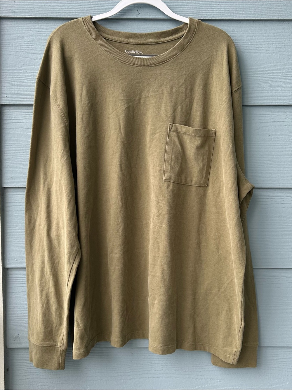 NWT Goodfellow & Co Olive Green Long-Sleeve Pocket Tee
